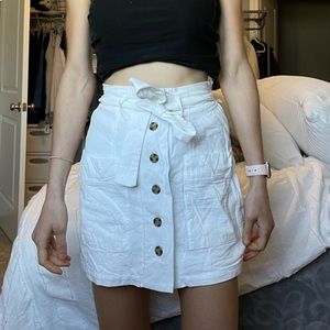 Mini white button up skirt